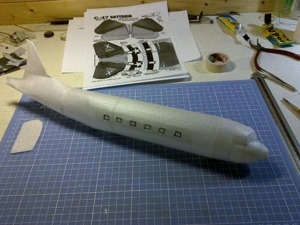 First fuselage parts glued together.