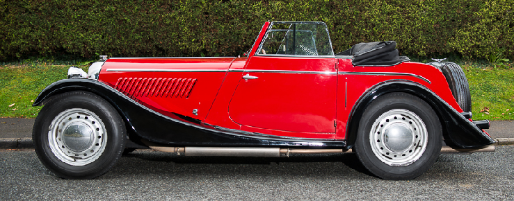 Two seater drophead coupe side.